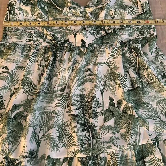 Cider Green Lush Leaf Tropical Print Long Dress💕 - Picture 5 of 8